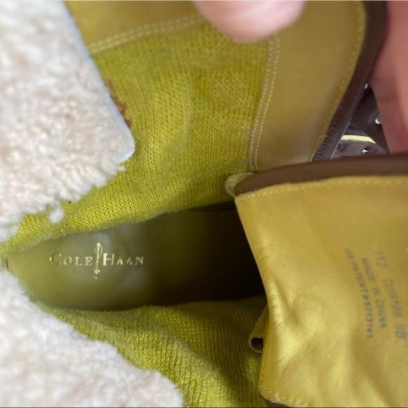 Cole Haan Lania Winter Boots Waterproof Shearling Clasp Leather Nike Air Size 9B - Picture 9 of 14